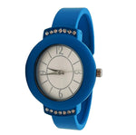 Load image into Gallery viewer, 6 Cuff Bangles Solid Color and Rhinestones Watch
