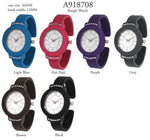 Load image into Gallery viewer, 6 Cuff Bangles Solid Color and Rhinestones Watch