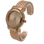 Load image into Gallery viewer, 6 Rhinestones & Metal Cuff Bangle Watch