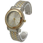Load image into Gallery viewer, 6 Rhinestones & Metal Cuff Bangle Watch