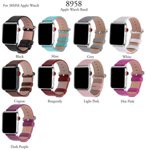 6 Faux Leather Buckle Apple Watch Band