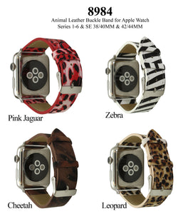 6 Printed Animal Print Faux Leather Buckle Apple Watch Band