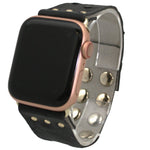 Load image into Gallery viewer, 6 Textured Faux Leather Snap Apple Watch Band
