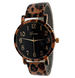 6 Animal Print Stretch Bands Watches