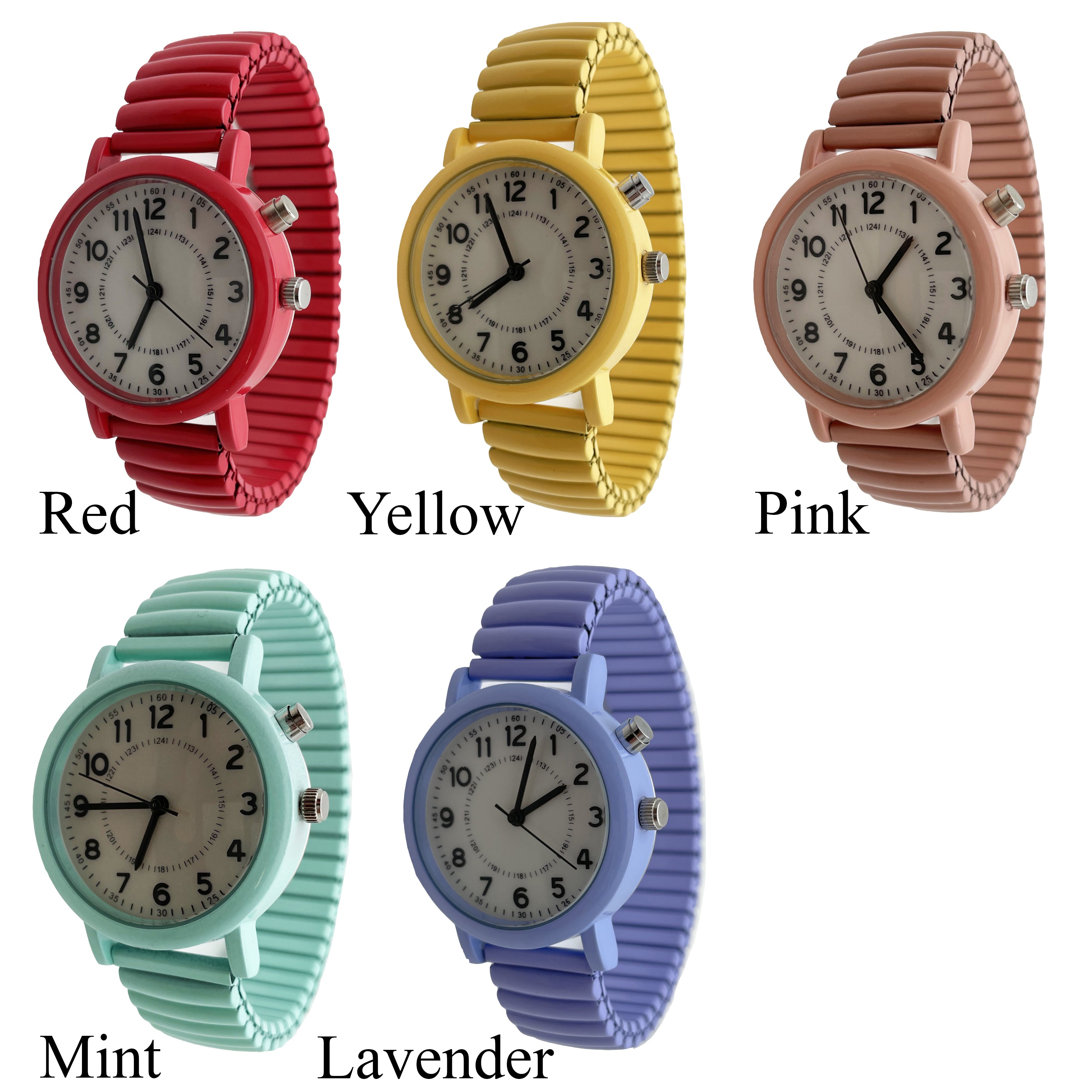 6 Colorful Stretch Bands Watches