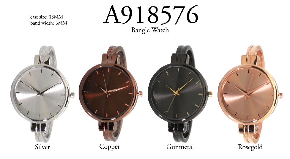 6 Metallic Cuff Bangle Watch