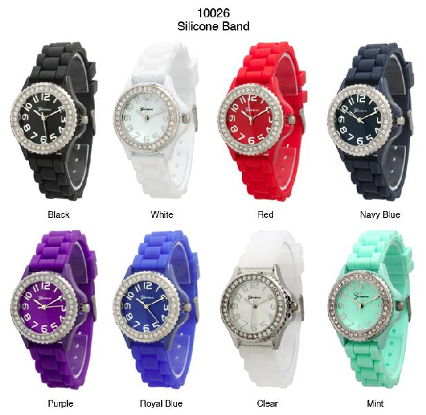 6 Geneva Silicone Style Watches