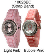 Load image into Gallery viewer, 6  Geneva Ceramic Silicone Style Watches w/rhinestones

