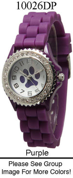 Load image into Gallery viewer, 6 Geneva Silicone Strap Band Watches w/Rhinestones
