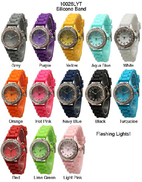 6 Geneva Silicone Band Watches