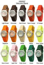 Load image into Gallery viewer, 6 Geneva Silicon Strap Band Watches w / rhinestones
