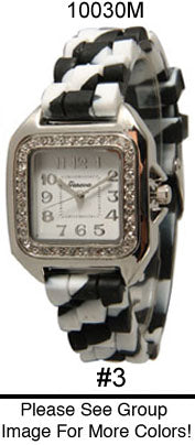 6 Geneva Silicone Style Watches w/Rhinestones