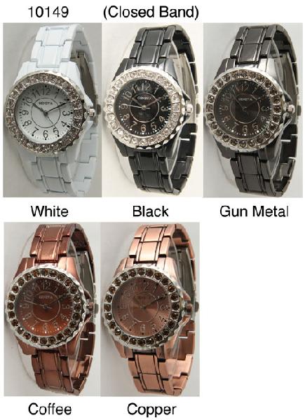 6 Unisex Ceramic Style Watches w/rhinestones