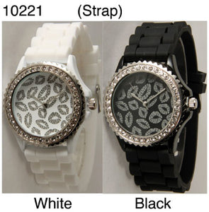 6 Narmi Silicone Strap Band Watches w/rhinestones