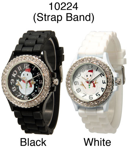 6  Geneva Snow Man Silicone Strap Watches