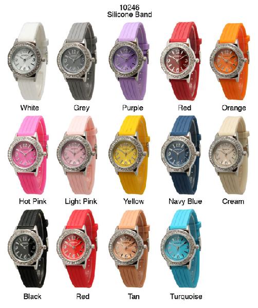 6 Geneva Silicone Band Watches