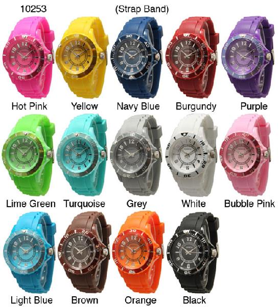 6 Geneva Ceramic Silicone Style Watches