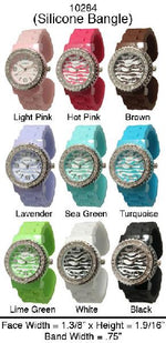 Load image into Gallery viewer, 6 Geneva Silicone Bangle Cuff Watches
