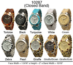 6 Geneva Plastic Link Closed Band Watches