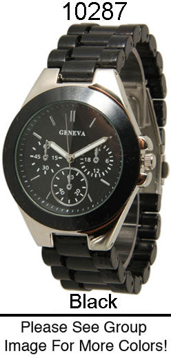 6 Geneva Plastic Link Closed Band Watches