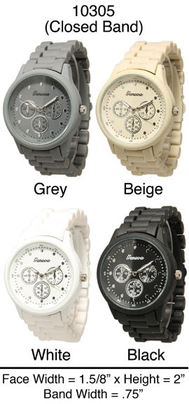 6 Geneva Ceramic Closed Band Watches