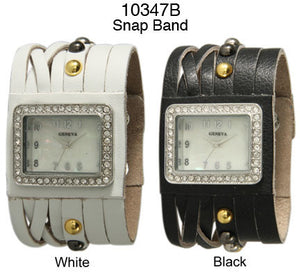 6 Geneva Snap Band Watches