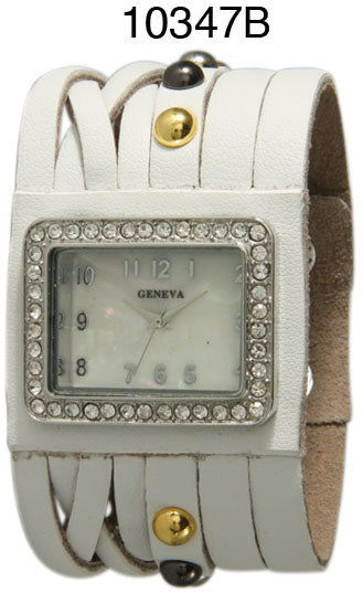 6 Geneva Snap Band Watches