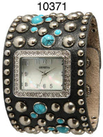 Load image into Gallery viewer, 6 Geneva Leather Snap Band Watches
