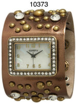 Load image into Gallery viewer, 6 Geneva Leather Snap Band Watches
