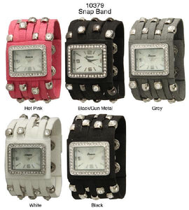 6 Geneva Snap Band Watches