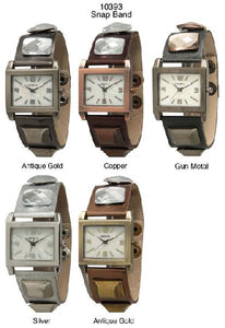 6 Geneva Snap Band Watches