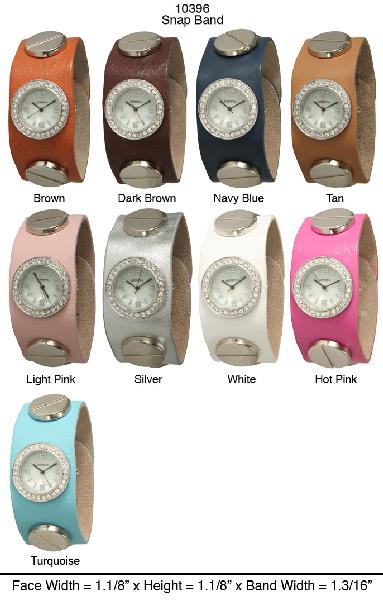 6 Geneva Snap Band Watches