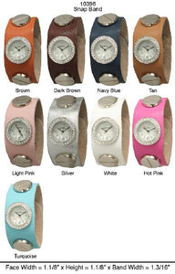 6 Geneva Snap Band Watches