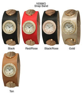 6 Geneva Snap Band Watches