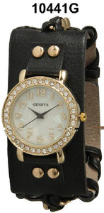 6 Geneva Snap Band Watches