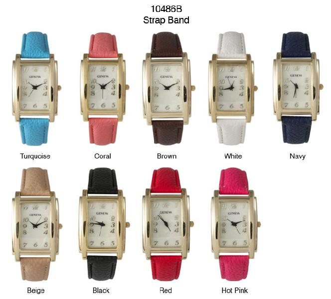 6 Geneva Strap Band Watches