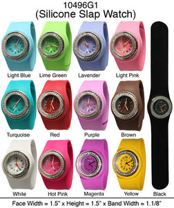 6 Geneva Silicone Slap on Watches