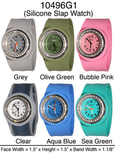 6 Geneva Silicone Slap on Watches