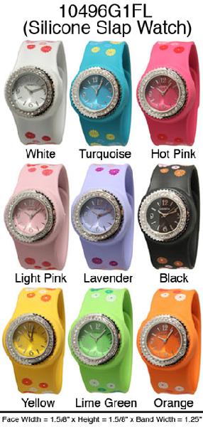 6 Geneva Silicone Slap on Watches