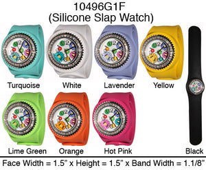 6 Silicone Slap Band Watches