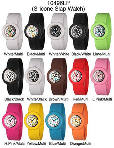 6 Silicone Slap Band Watches
