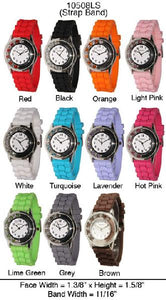 6 Geneva Silicone Style Watches w/rhinestones