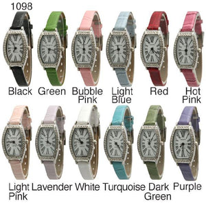6 Womens Leather Band with Rhinestones
