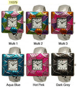 Load image into Gallery viewer, 6 cuff bangles w/ shiny tiles
