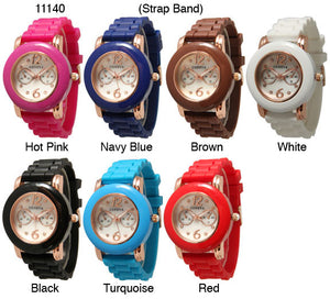 6 Geneva Silicone Strap Band Watches