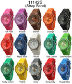 Load image into Gallery viewer, 6 Geneva Ceramic Silicone Style Watches w/ Rhinestone

