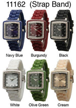 Load image into Gallery viewer, 6 Ceramic Silicone Style Watches w/rhinestones
