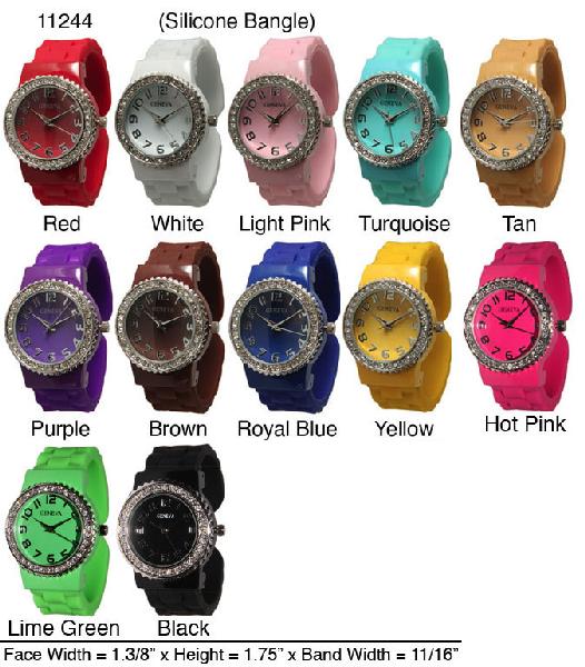 6 Geneva Silicone Bangles Watches