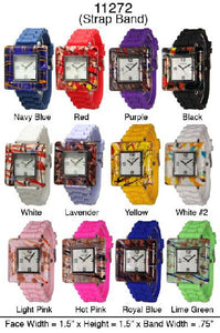 6 Geneva Silicone Strap Band Watches