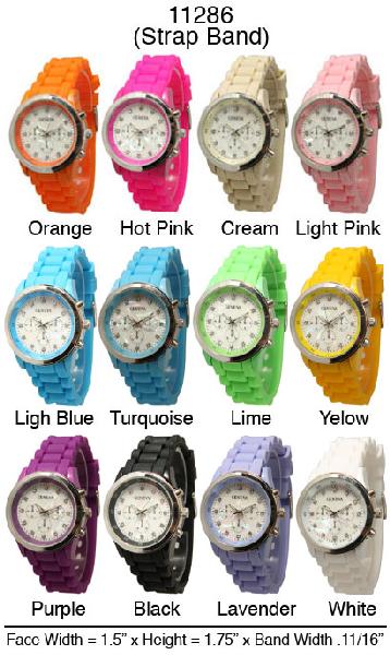 6 Geneva Silicone Strap Band Watches